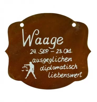 Sternzeichen "Waage" | Rosttafel | H. 13 cm